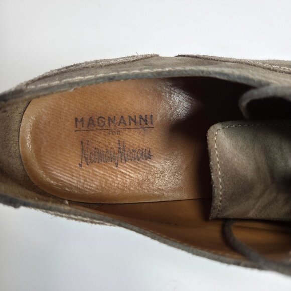 Magnanni Mens Brown Suede Oxford Shoes Size 9 Grey 12518 - Picture 6 of 9